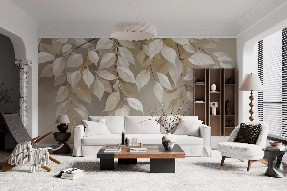 wall murals Гранчица кервиља са листовима w04899