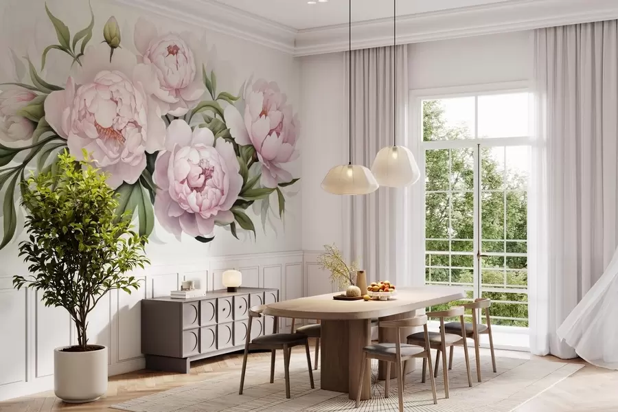 wall murals Бујни букет божура w04902