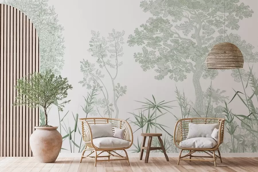 wall murals Дрвеће и трава w04910v2