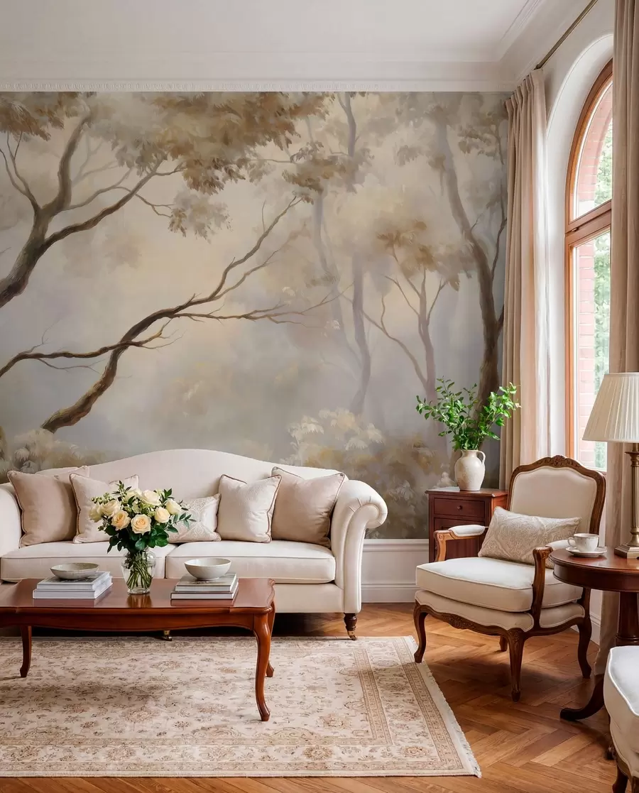 wall murals Grane u jutarnjoj magli w04817