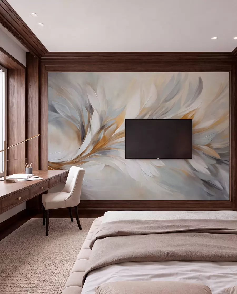 wall murals Potezi u ćilibaru i srebru w09552