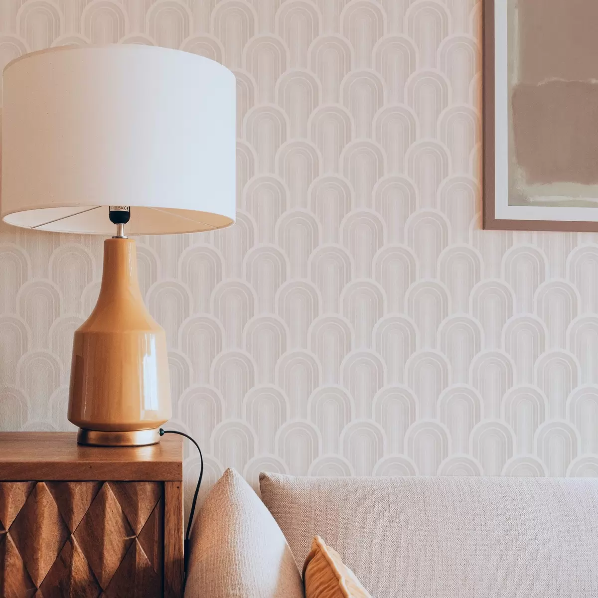 Позадина Мали лучни модули у топлим кремасто-беж нијансама a00924