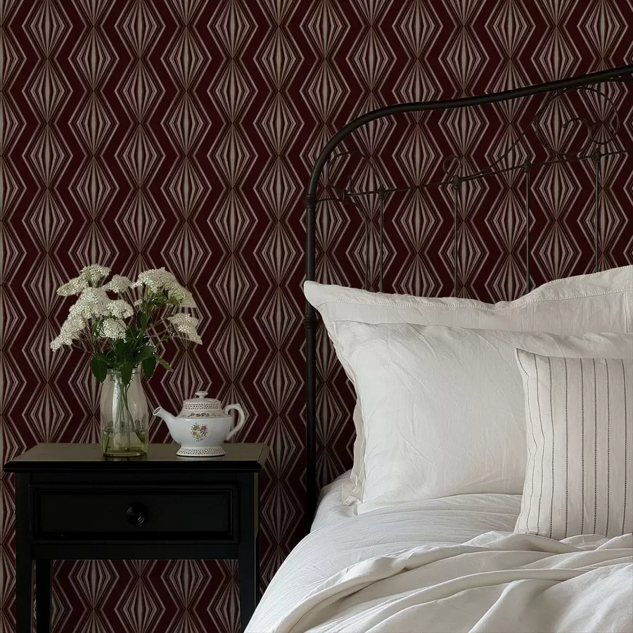 wall murals Дијамантски геометријски узорак на винско-смеђој позадини a00925v1