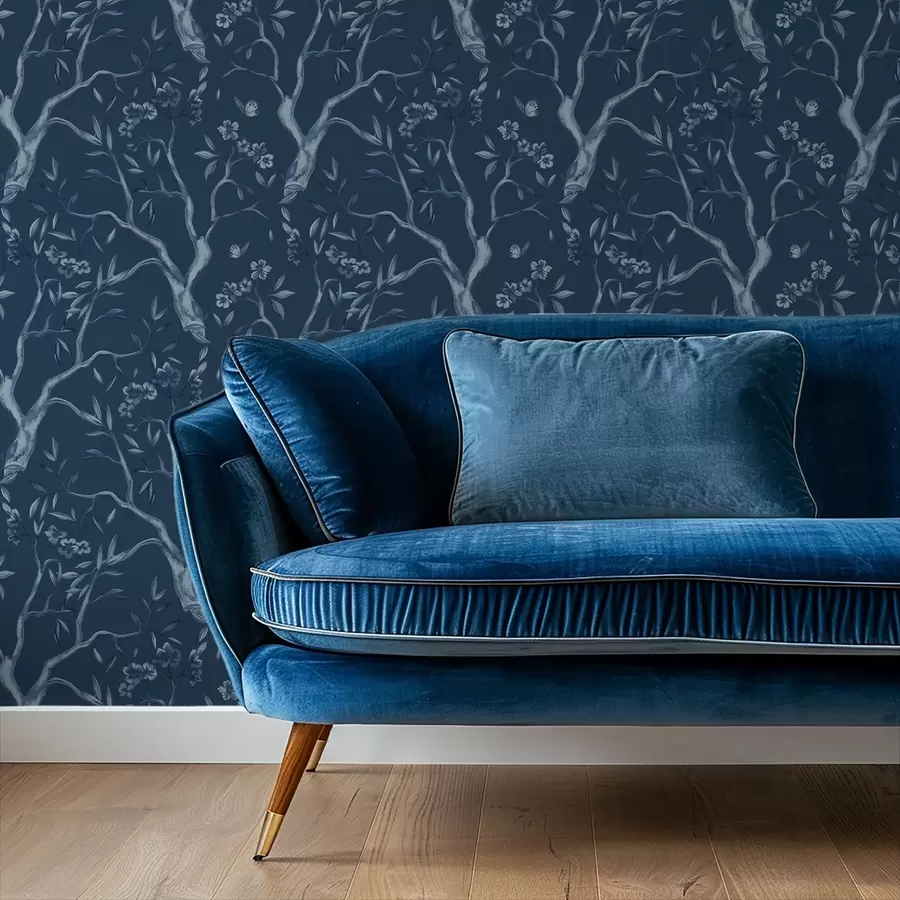 wall murals Плаве цветне гране са лептирима на тамној позадини a00951v1