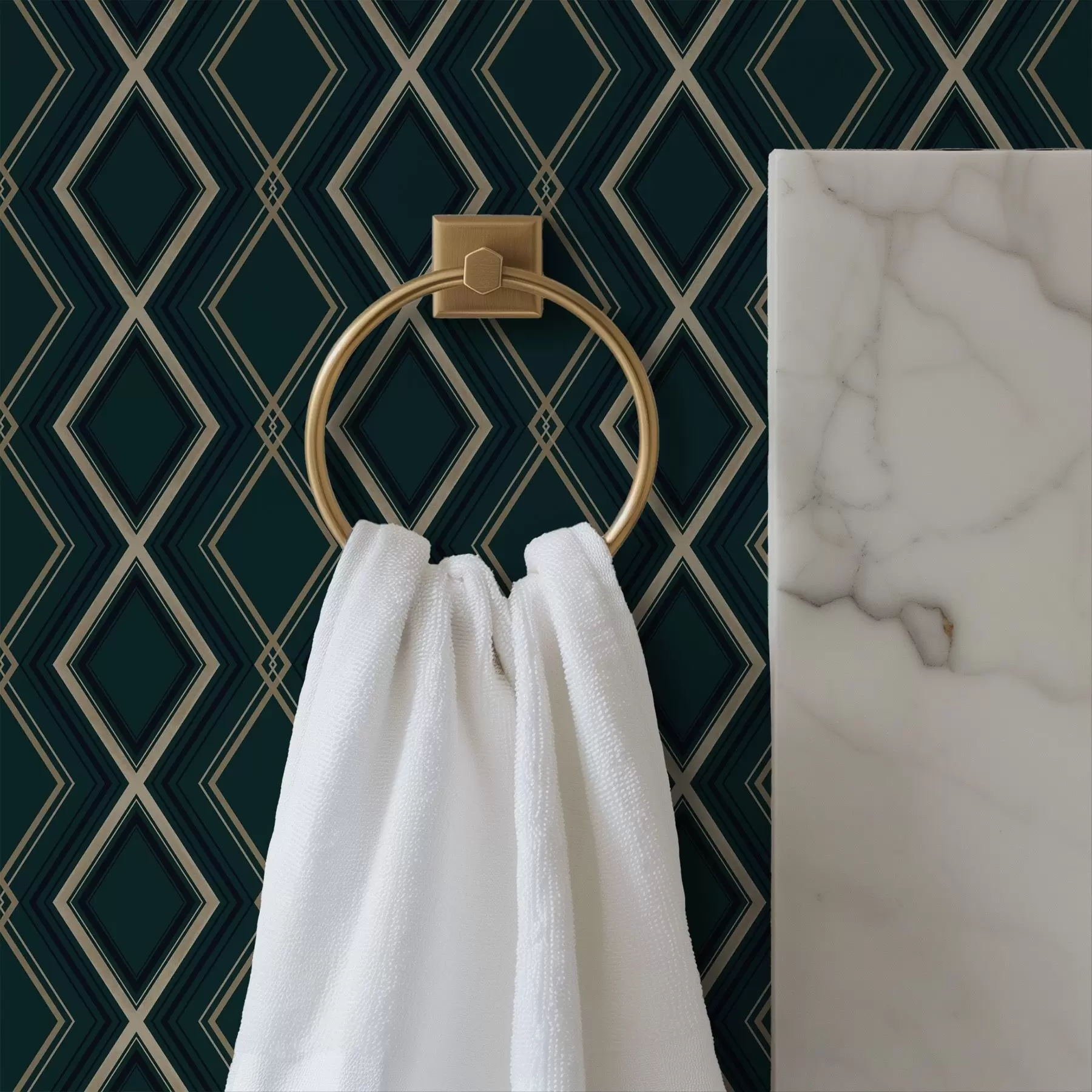 wall murals Тамнозелена позадина са понављајућом дијамантском мрежом a00975v1