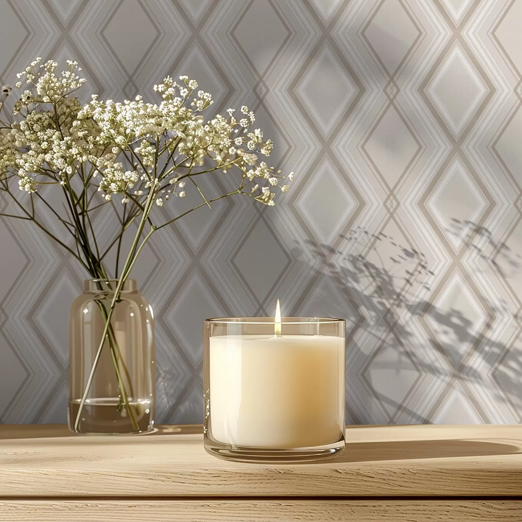 wall murals Светло беж позадина са вишеслојном дијамантском мрежом a00975v2