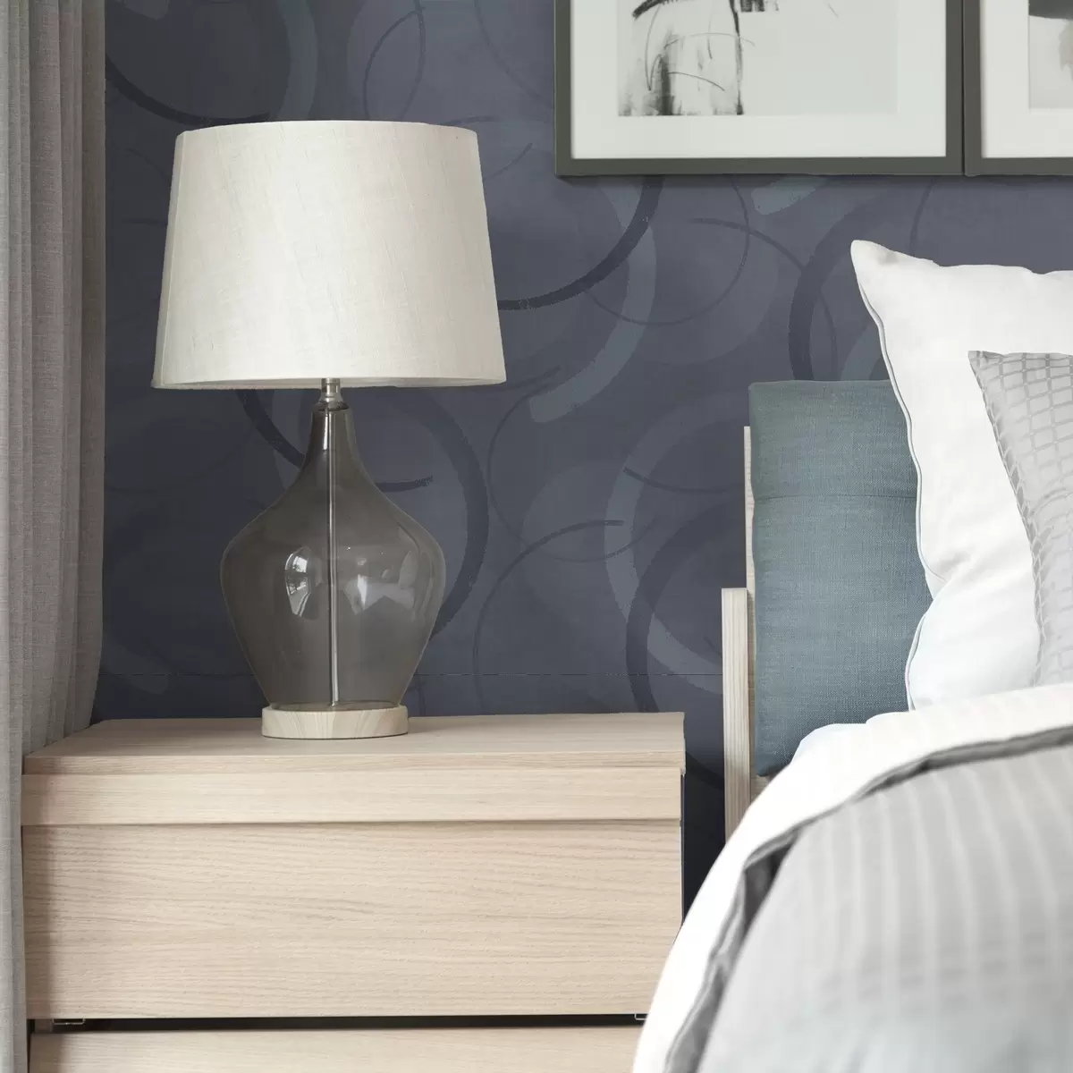 Позадина Полукругови и меки кругови у хладној сиво-плавој палети a00980