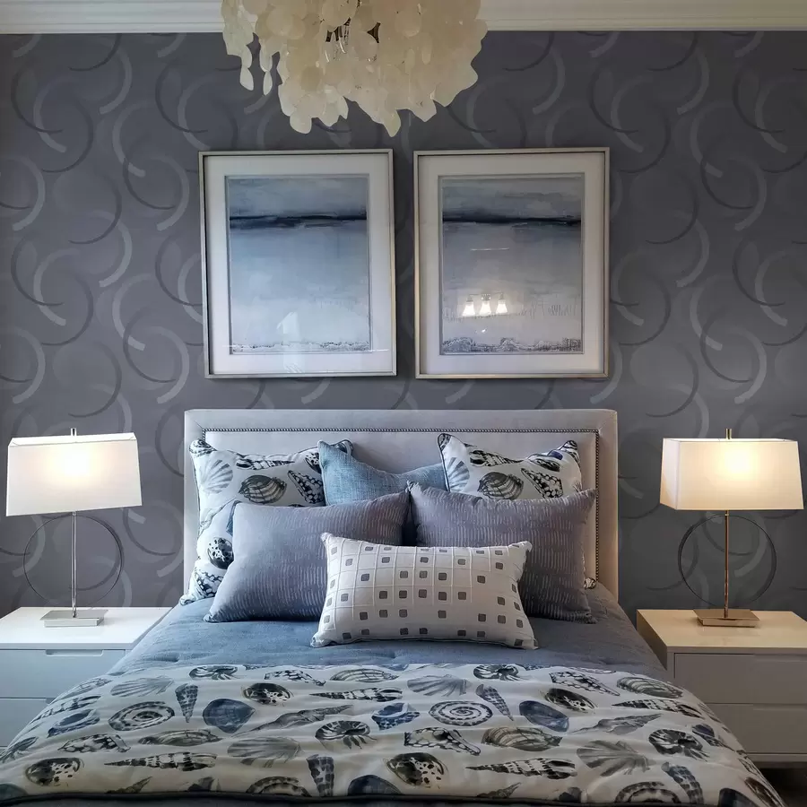 wall murals Сиви полукругови и замућени кругови на текстурираној позадини a00981