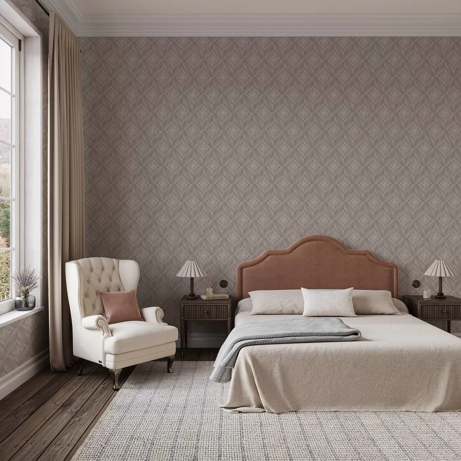 wall murals Геометријски квадрати са стрелицама у топлим беж тоновима a00982