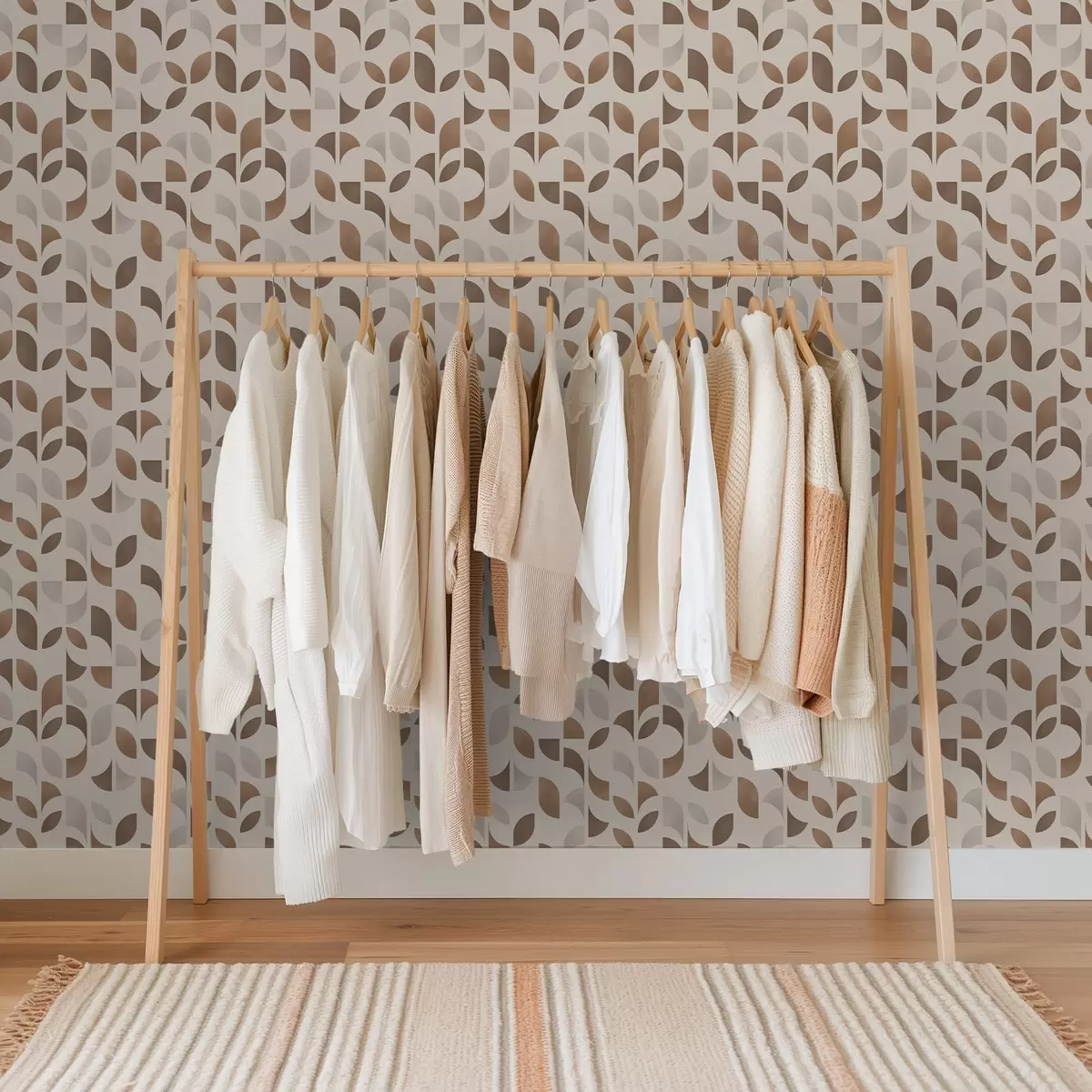 Позадина Ритам полукругова и листова у топлим карамел смеђим тоновима a00986v1