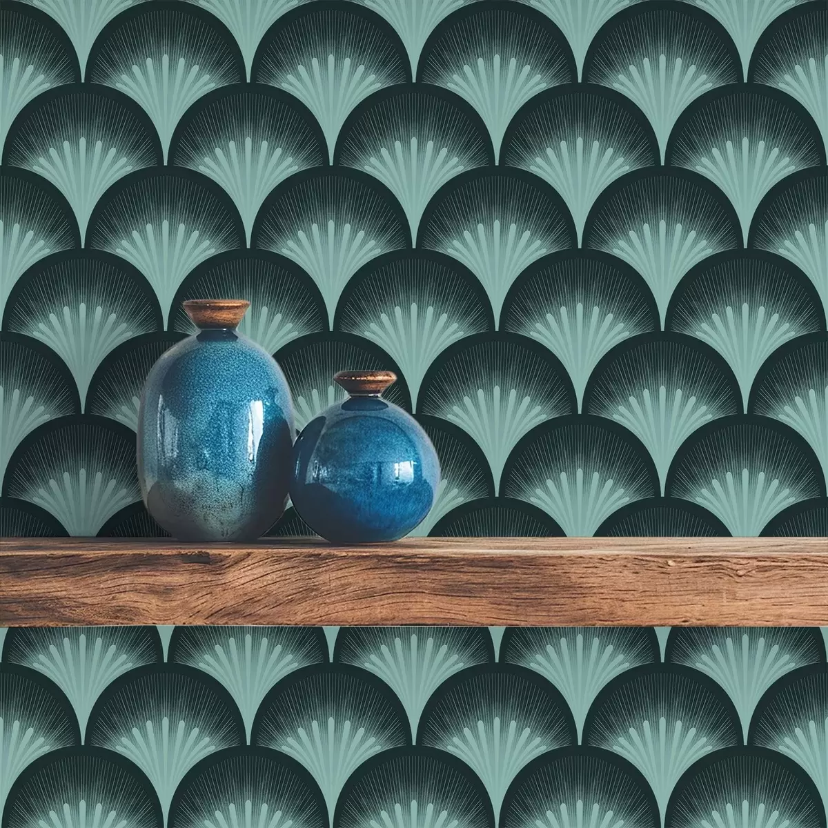 Позадина Контрастне лепезе боје менте на готово црној позадини a00990