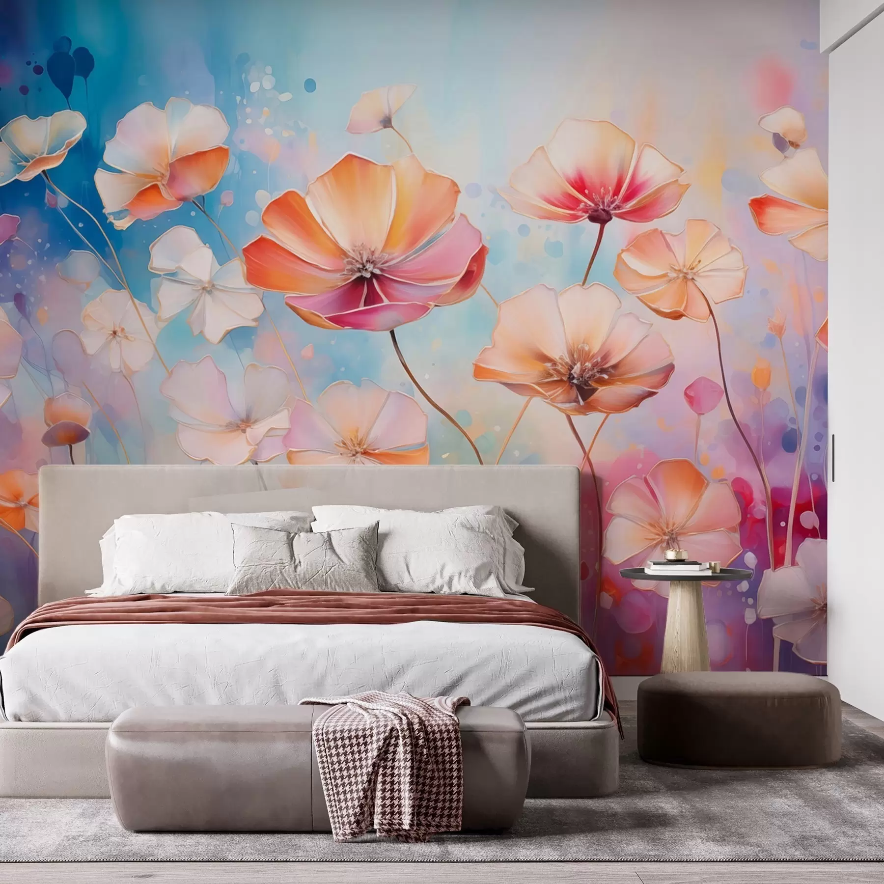 wall murals Светло дивље цвеће у стилу акварела w09521