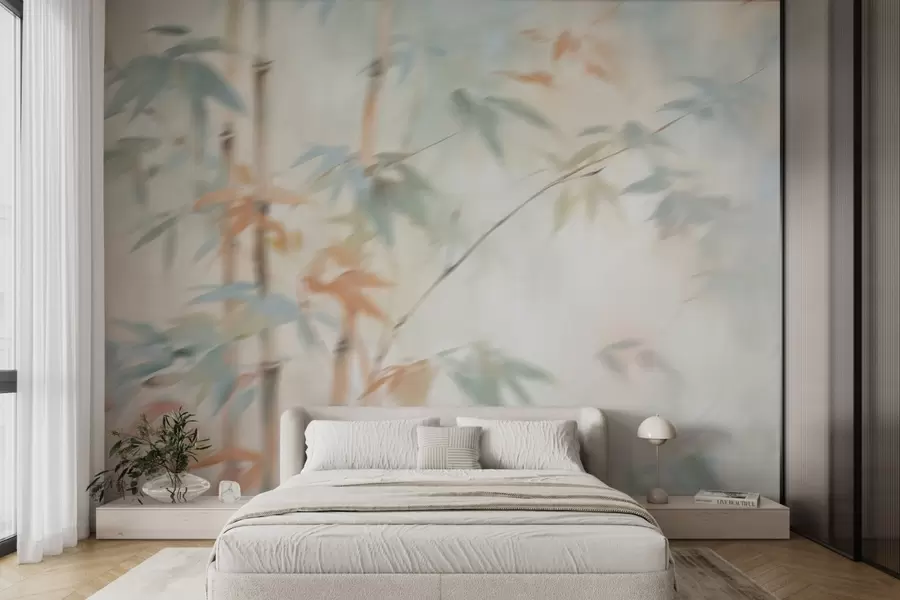 wall murals Замућење имитације бамбуса w04936