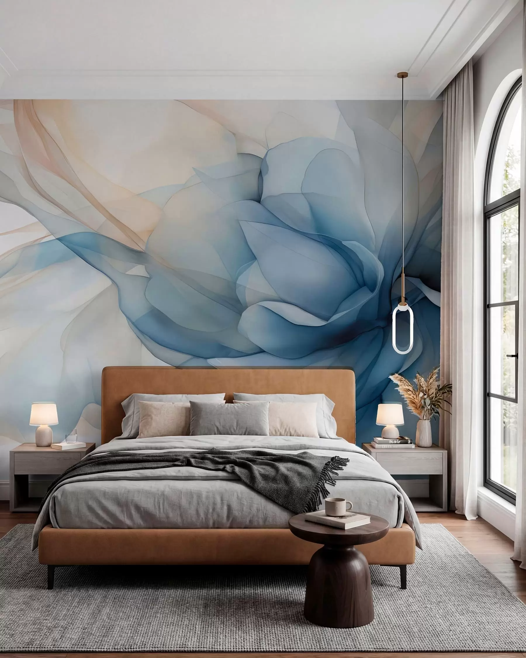wall murals Cvjet u maglovitoj plavoj w04944