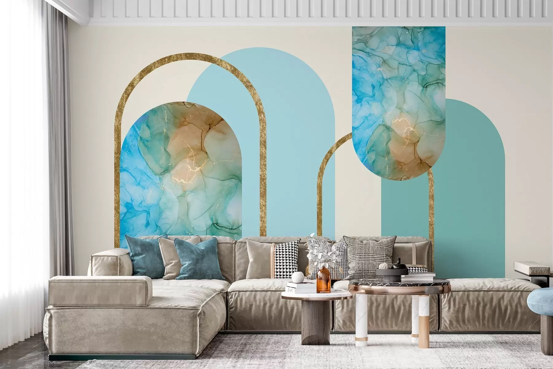 wall murals елегантни лукови са имитацијом мермера у арт деко стилу w04879