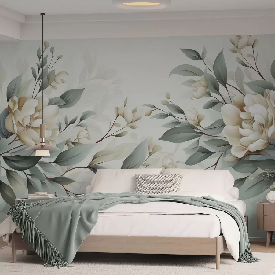 wall murals Лишће са цвећем w04976