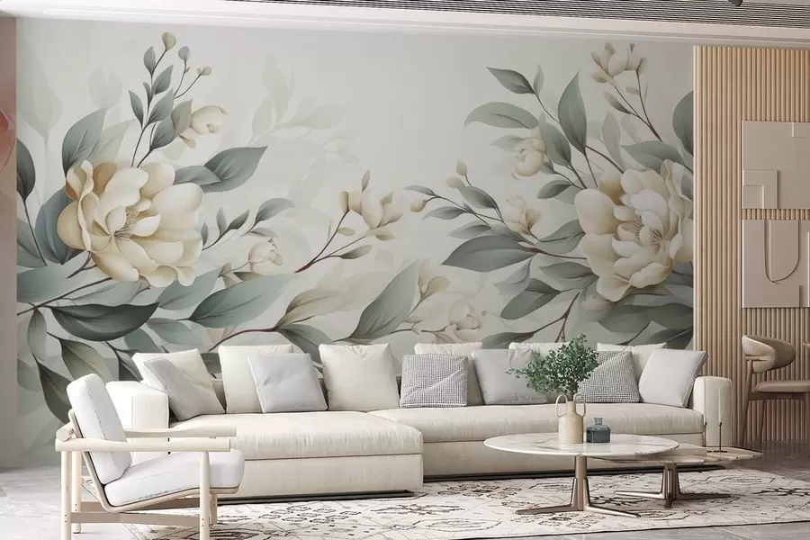 wall murals Лишће са цвећем w04976