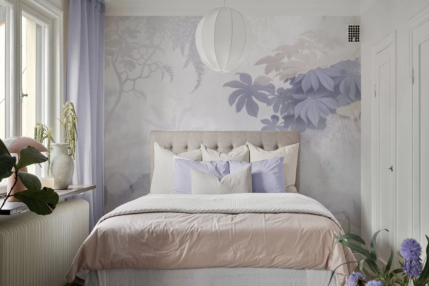 wall murals Нежна акварелна башта у магловитој зори w04934