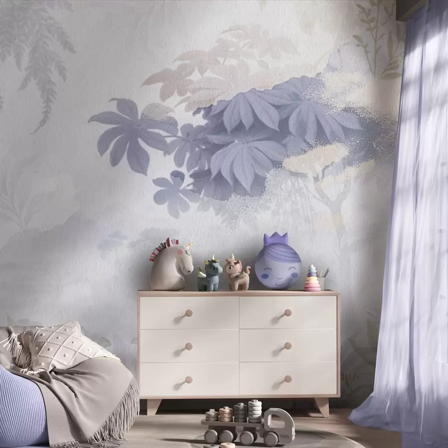 wall murals Нежна акварелна башта у магловитој зори w04934