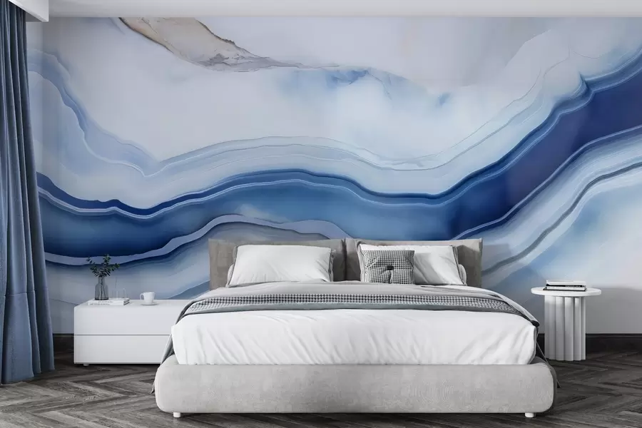 wall murals Имитација плавог мермера w04993