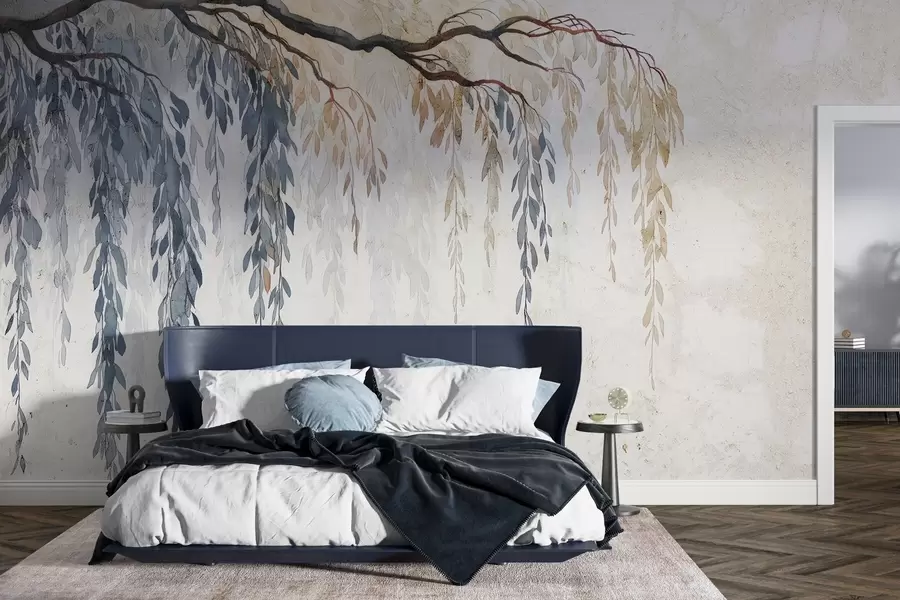 wall murals Висећа грана на бетону w04998