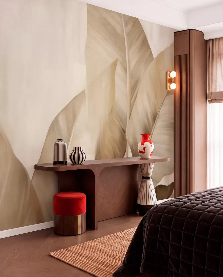 wall murals Listovi banane u pijesku w09586