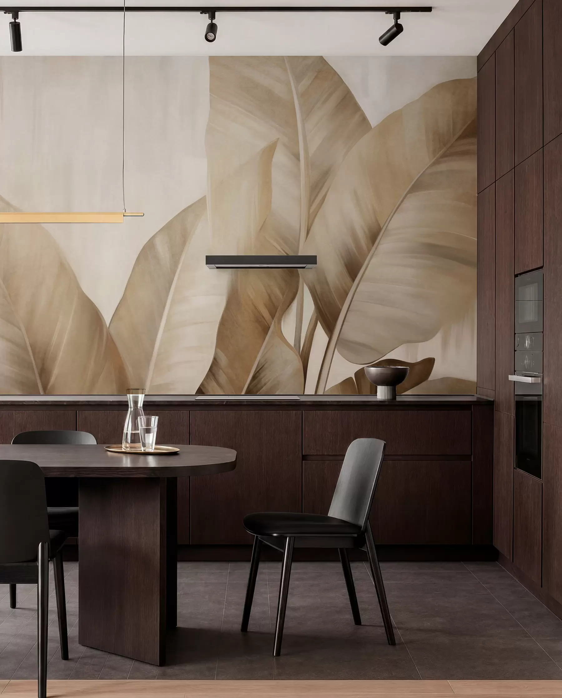 wall murals Listovi banane u pijesku w09586