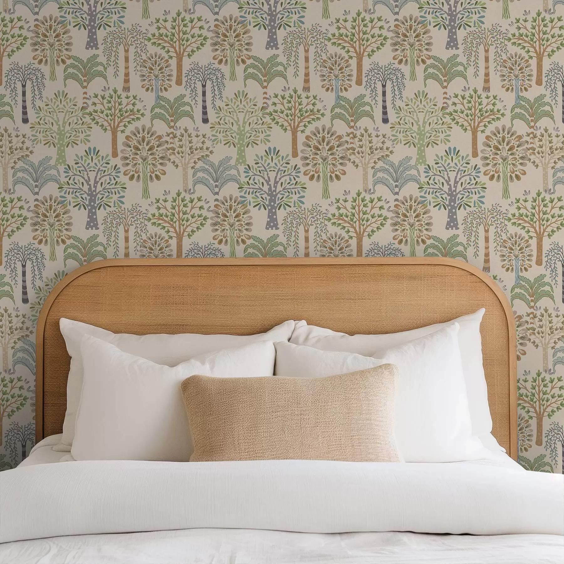 wall murals Декоративно дрвеће у мекој природној палети a00960