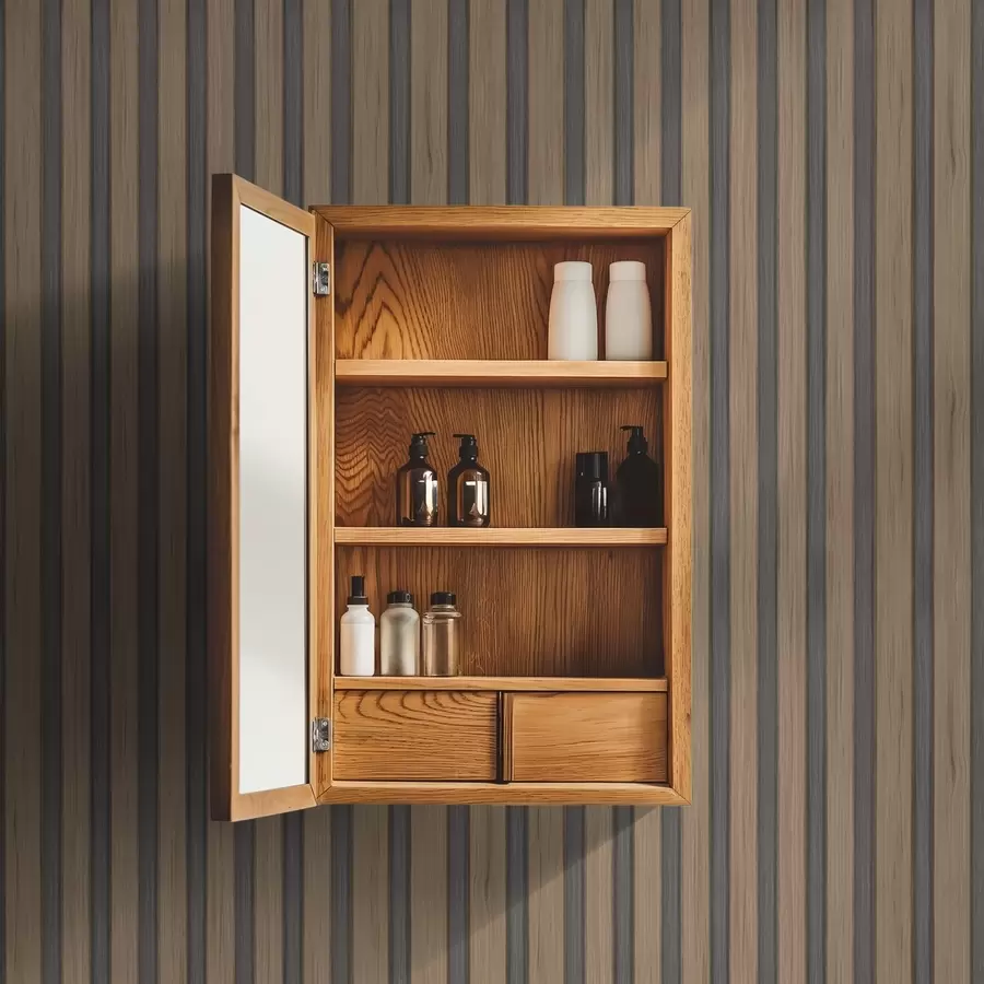 wall murals Вертикалне дрвене летвице са тамно сивим уметцима a00991