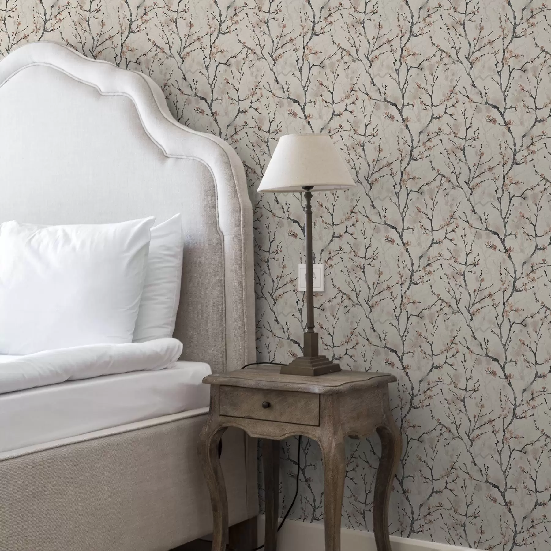 wall murals Акварелне гране сакуре на светлој позадини a01033