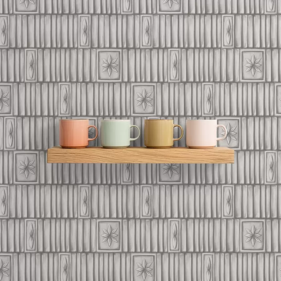 wall murals Рељефни вертикални панели са графичким цветним уметцима a01058