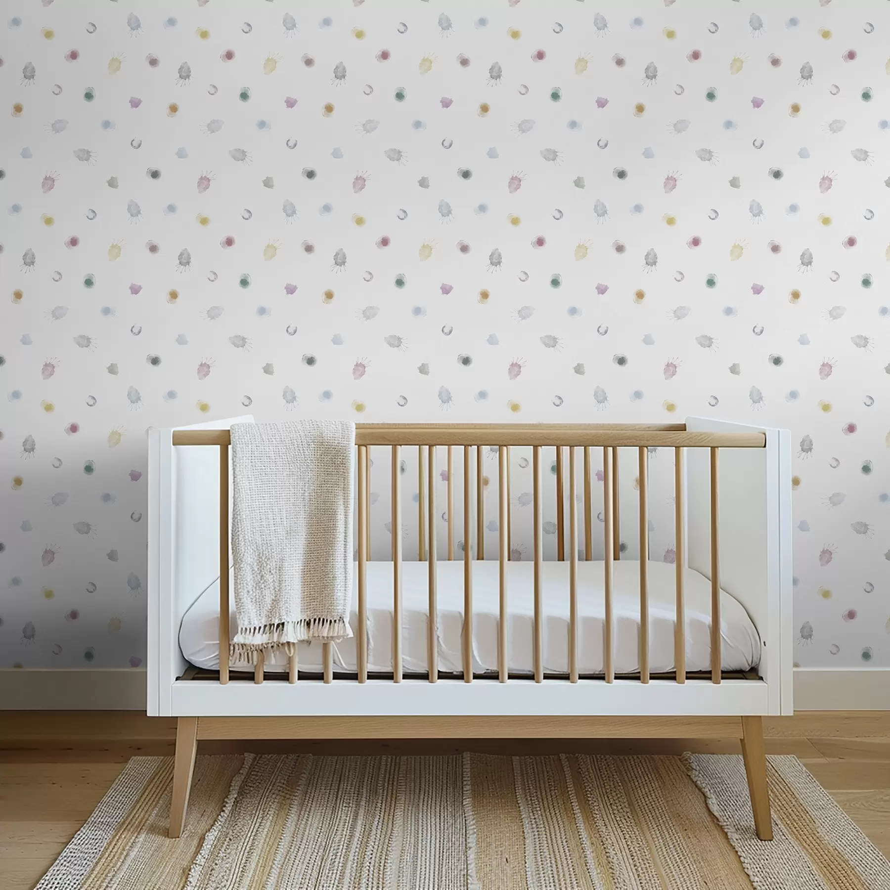 wall murals Велике шарене акварелне мрље на белом папиру a01062