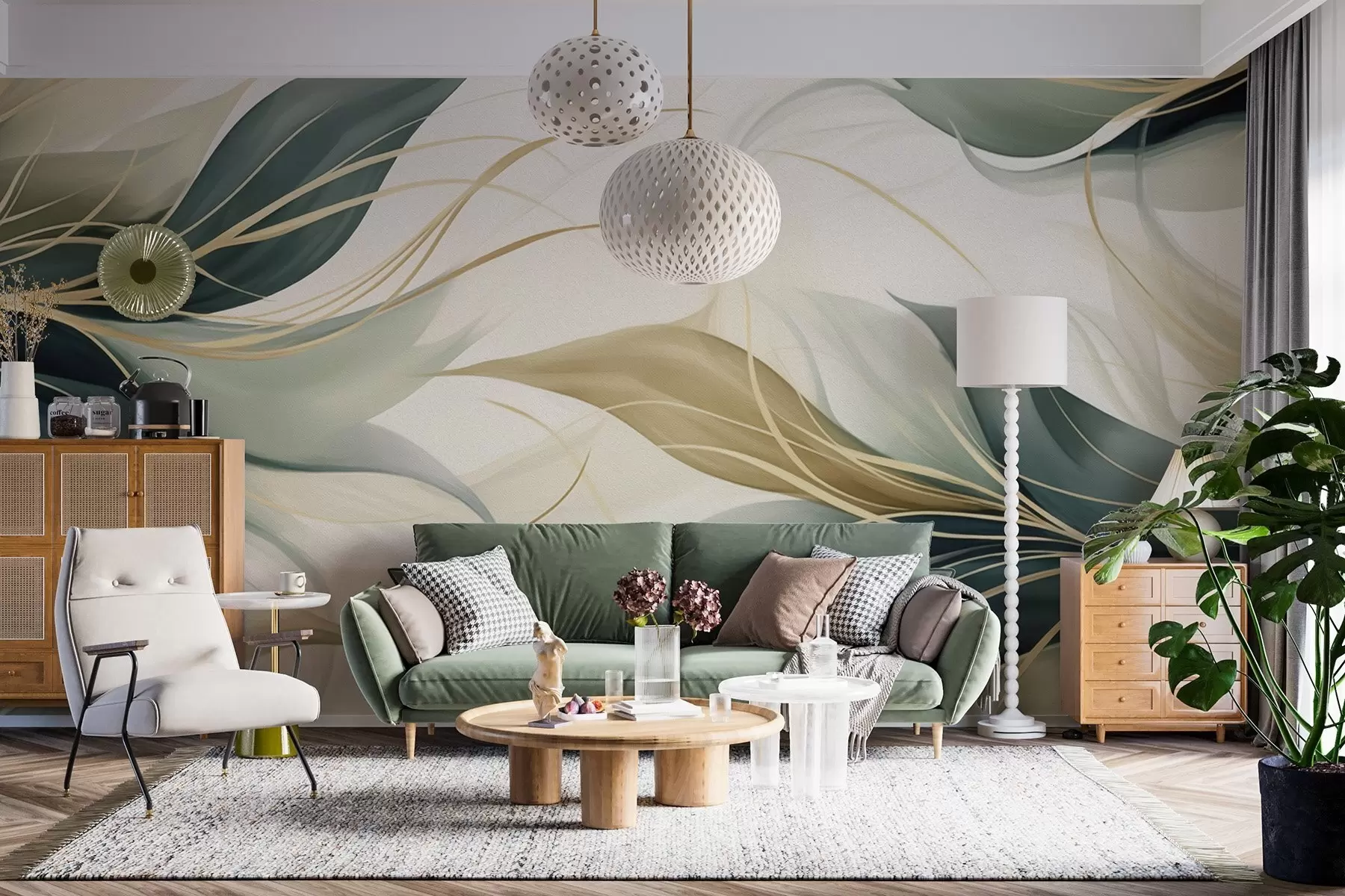 wall murals Апстрактни листови w04990