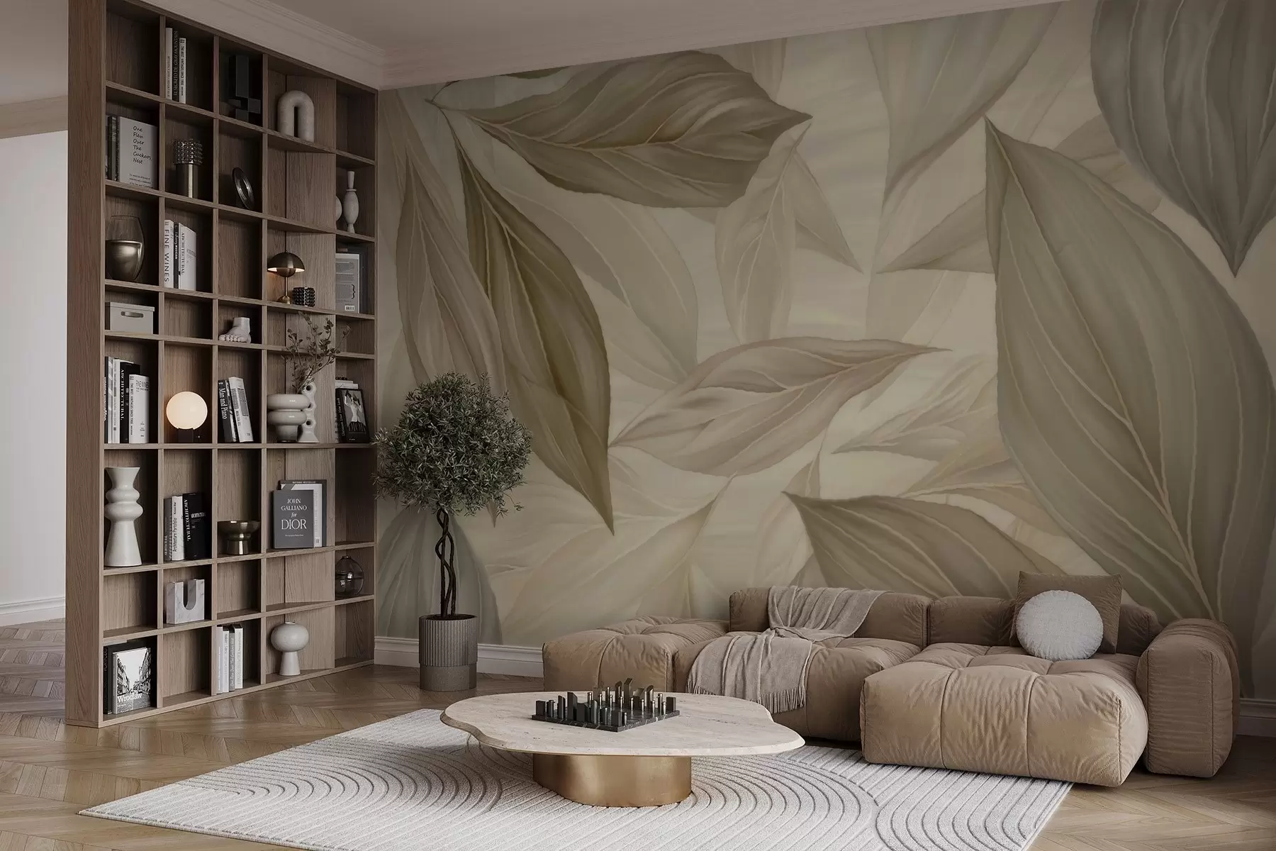 wall murals Апстрактни нежни листови w04969