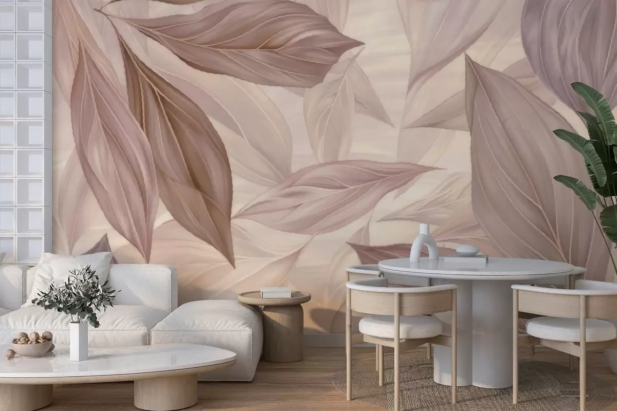 wall murals Апстрактни нежни листови w04969v1