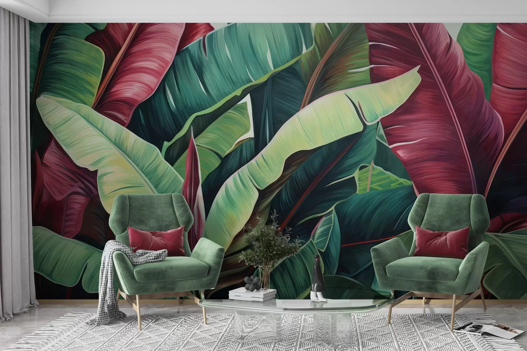 wall murals Егзотично експресивно лишће w05010