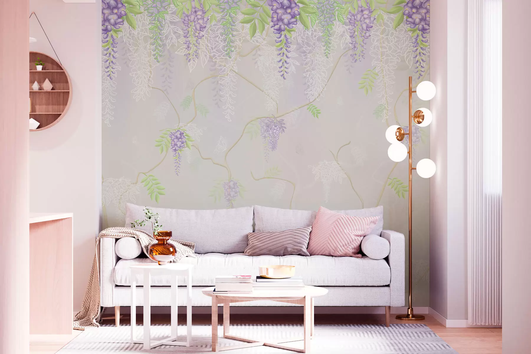wall murals Елегантан цветни дизајн у пастелним нијансама w01685
