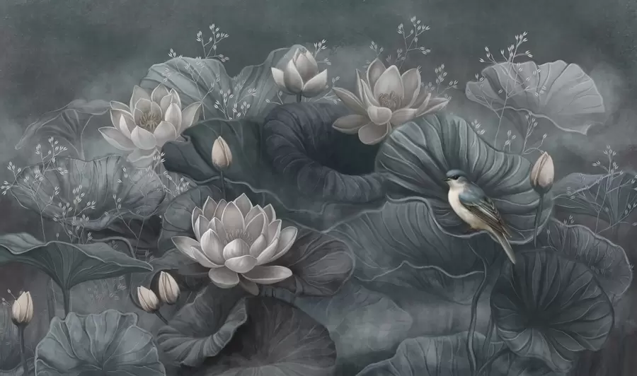 wall murals Спокој међу елегантним цвећем природе w02407