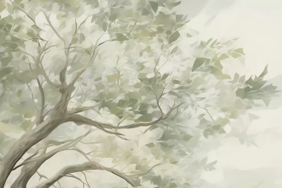 wall murals Дрво са гранама имитација сликања w09601