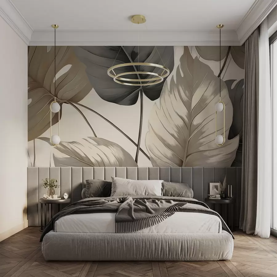wall murals Лисне жиле стилизоване оловком w05034