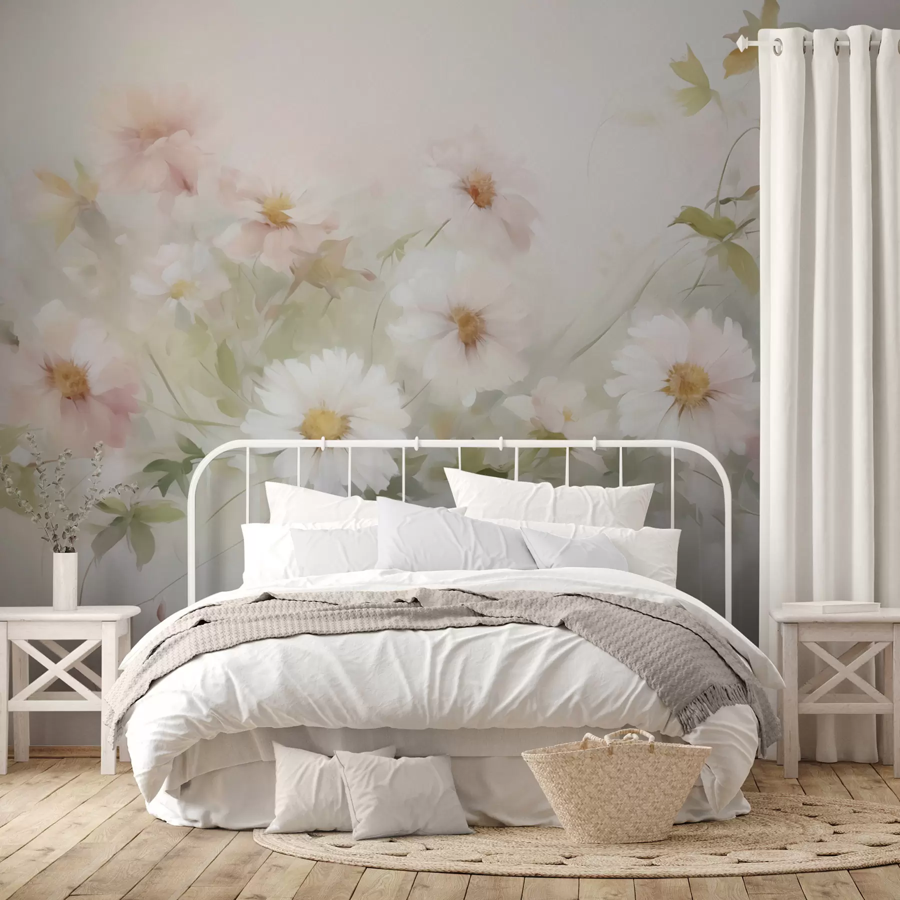 wall murals Нежно цвеће, имитација сликања w04906