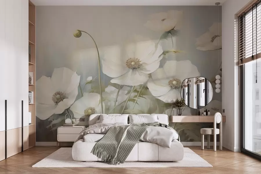 wall murals Сликање имитације макова w05025