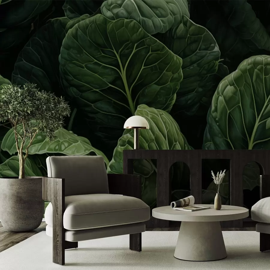 wall murals Разиграно зелено лишће w05043