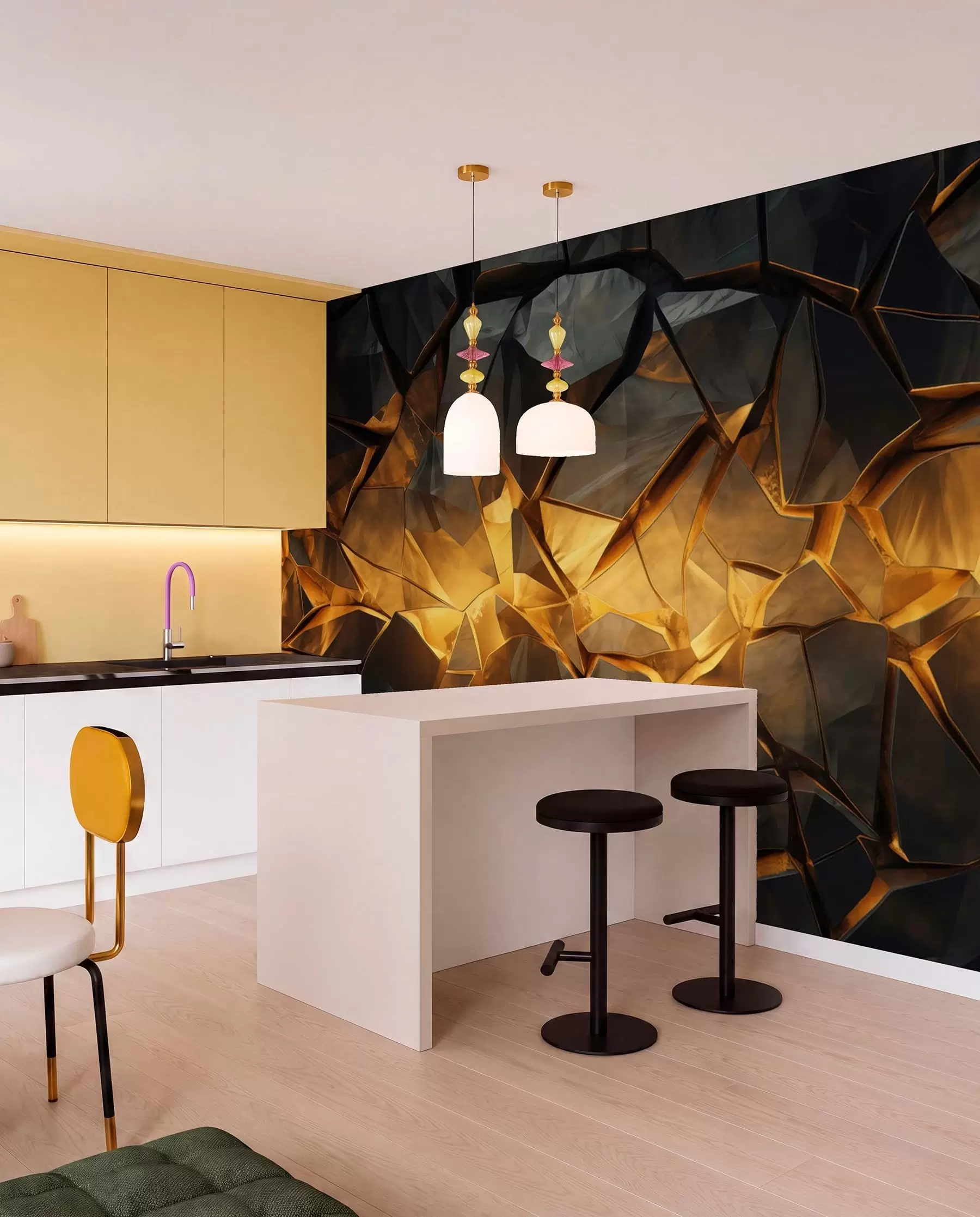 wall murals Ćilibarski kameni delovi w05045