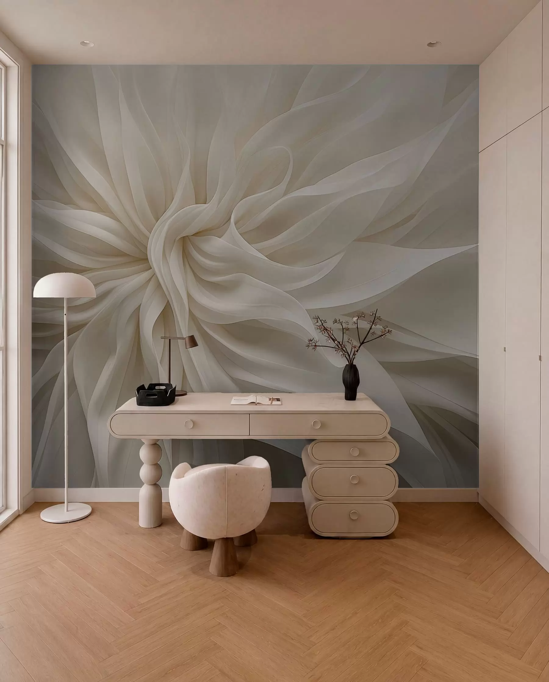 wall murals Svilenkasti cvjetni vrtlog w05050