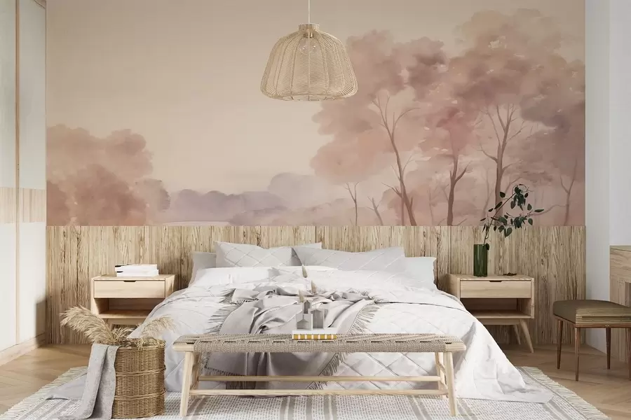 wall murals Нежан пејзаж са дрвећем w05075