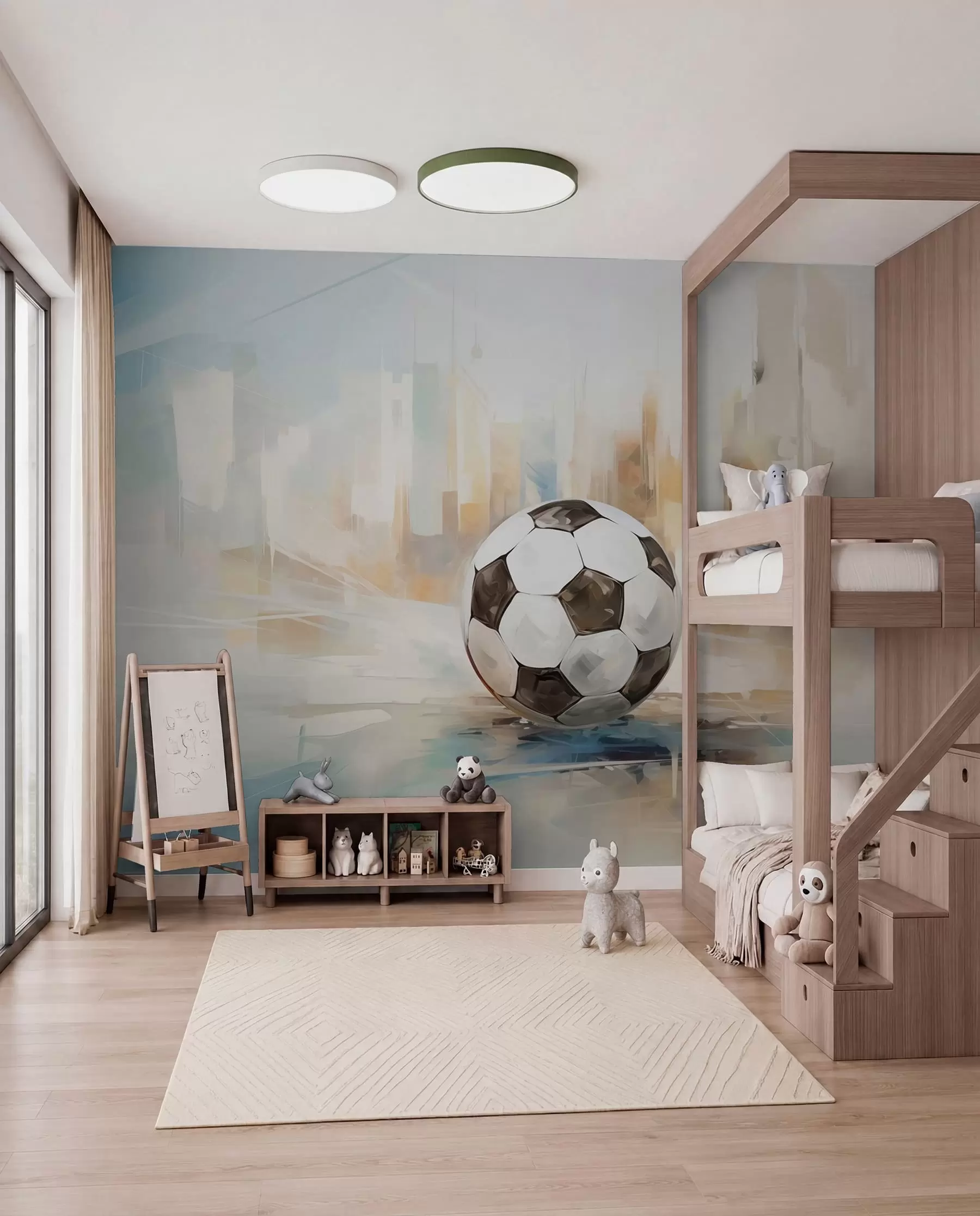 wall murals Lopta u naslikanom svjetlu w05102