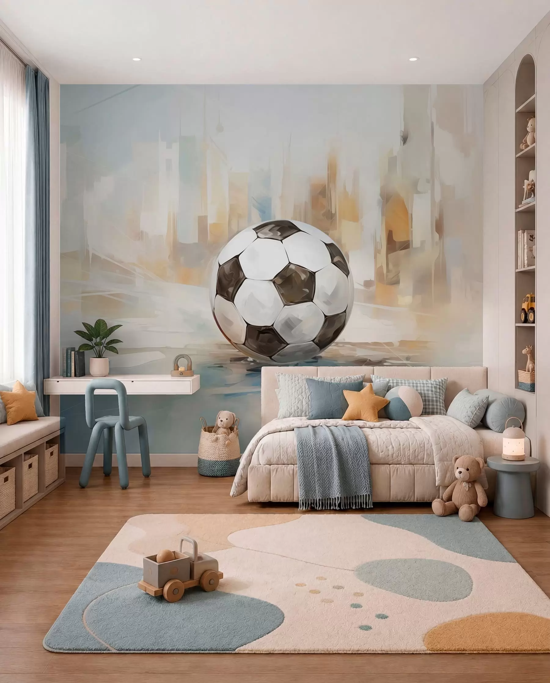 wall murals Lopta u naslikanom svjetlu w05102