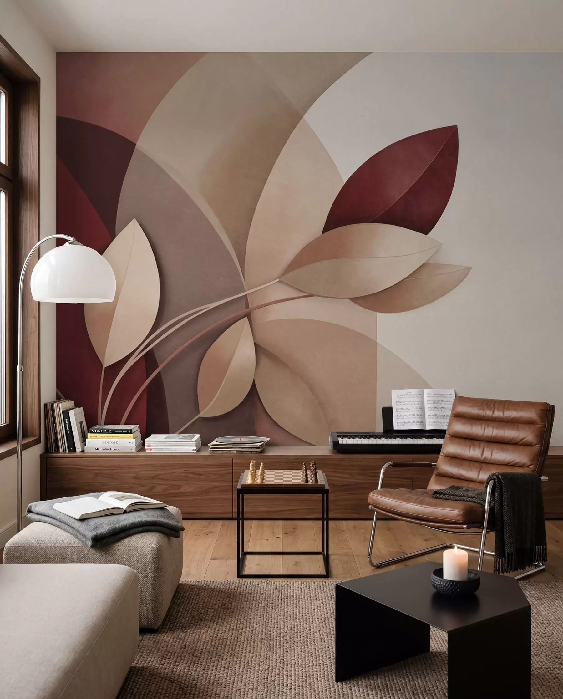 wall murals Bordo biljni lukovi w09618