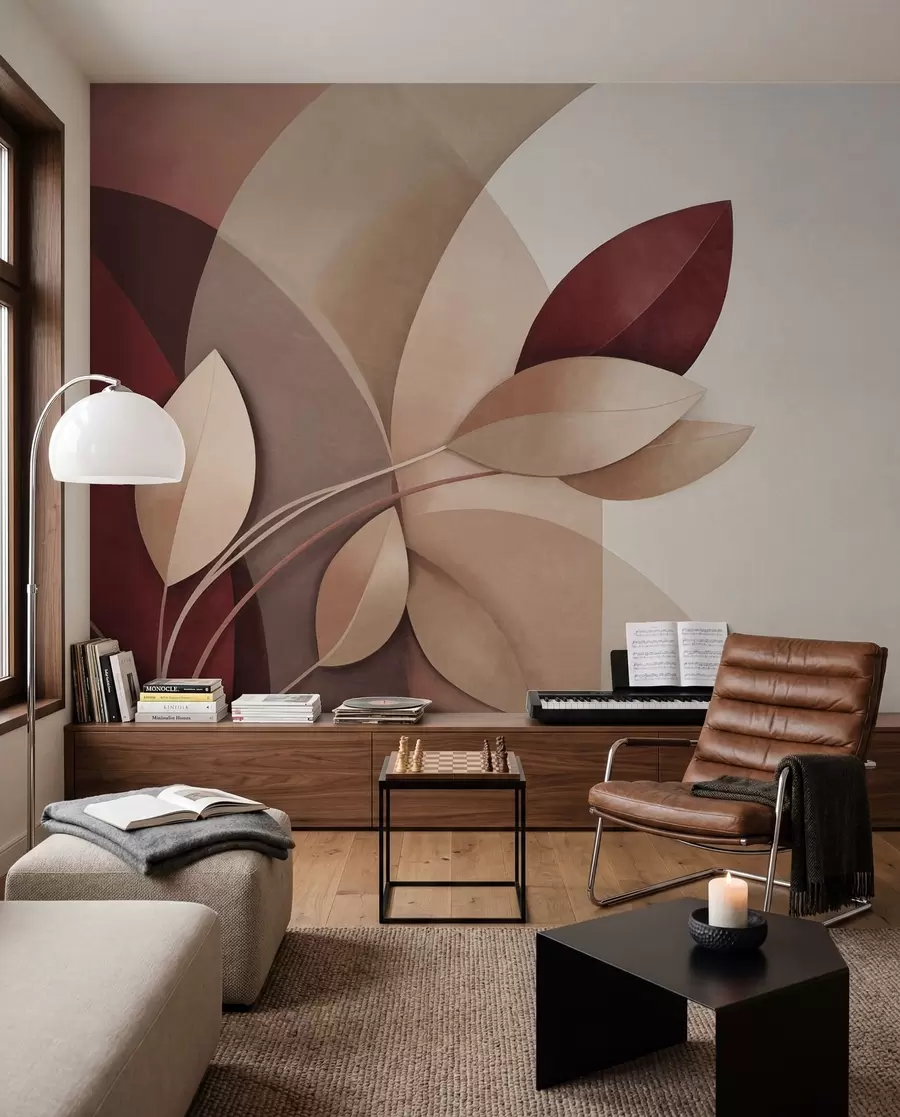 wall murals Bordo biljni lukovi w09618